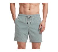 MaaMgic Men's Swimming Shorts Quick Dry Swim Trunks Casual Short with Pockets Fit Performance Surfing Swimwear,Red Green Leaves,S