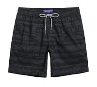 MaaMgic Men's Swimming Shorts Quick Dry Trunks Bathing Short Casual Lounge Shorts with Mesh Lining, Black Dragon Darkline Large