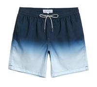 MaaMgic Men's Swimming Shorts Quick Dry Trunks Bathing Short Casual Lounge Shorts with Mesh Lining, Gradient White Dark Blue X-Large