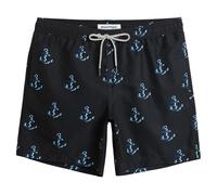 MaaMgic Men's Swimming Shorts Quick Dry Trunks Bathing Short Casual Lounge Shorts with Mesh Lining,New Blue Anchor,XXL