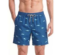 MaaMgic Men's Swimming Shorts Quick Dry Trunks Casual Short Lounge Shorts Running Gym Shorts with Mesh LiningXX-Large ( Waist:37 in-39 in )Green Shark Blue