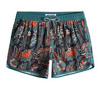 MaaMgic Mens Swimming Shorts Vintage Swimming Trunks Quick Dry Beach Bathing Swimming Shorts Swimsuits Board Shorts,Orange Garden,XS