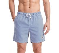 MaaMgic Swimming Trunks Men's Swimming Shorts Men 18 cm Inner Length Swimming Trunks for Men Quick-Drying Board Shorts Surfing Beach Trousers with Mesh Lining, blue striped, XL