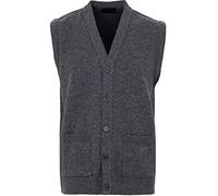 Maan Store Men’s Sleeveless Cardigan Sweater Vest - V-Neck Knitted Button-Down with Front Pockets, Lightweight Casual and Office Wear Charcoal XL