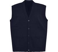 Maan Store Men’s Sleeveless Cardigan Sweater Vest - V-Neck Knitted Button-Down with Front Pockets, Lightweight Casual and Office Wear Navy 2XL