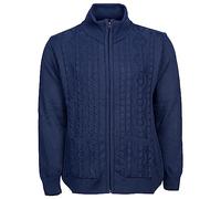 Maan Store Men's Knitted Cardigan High Neck Full Zip Front Long Sleeve with Two Pockets Navy