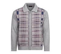 Maan Store Men's Zip-Up Knitted Cardigan Sweater Warm Collar Neck Long Sleeve Front Pockets Classic Casual Fall/Winter Outerwear Sizes S to 2XL (UK, Alpha, M, Regular, Regular, Lt Grey)