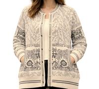 Maan Store Women’s Fleece Lined Button-Front Cardigan Sweater Warm Crew Neck Knit Jacket with Side Pockets and Inner Pocket Beige/S/M