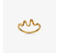 Maanesten Sonar Gold Plated Hammered Wave Ring 4727A 51