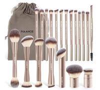MAANGE 20 PCS Foundation Makeup Brush Set, Double-ended Kabuki Brush Contour Brush for Liquid Powder Concealer Cream Cosmetics Blending Blush Buffing Face Makeup Tools (Gold)
