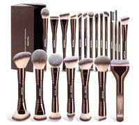 MAANGE 21 Pcs Makeup Brushes Set Double-End Multi-functional Make up Brushes with Gift Case - for Foundation Blending Liquid Powder Concealer Cream Blush Buffe, CoffeeBrown