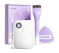 MAANGE 3-in-1 Professional Foundation Brush Set - Kabuki Makeup Brush, Beauty Blender & Mixing Palette for Creamy, Liquid, Mineral Foundations & BB/CC Creams