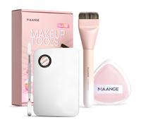 MAANGE 3-in-1 Professional Foundation Brush Set - Kabuki Makeup Brush, Beauty Blender & Mixing Palette for Creamy, Liquid, Mineral Foundations & BB/CC Creams