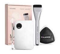 MAANGE 3-in-1 Professional Foundation Brush Set - Kabuki Makeup Brush, Beauty Blender & Mixing Palette for Creamy, Liquid, Mineral Foundations & BB/CC Creams