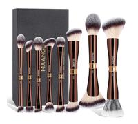 MAANGE 8pcs Pro Dual-Head Aluminium Face Brush Set with Gift Case