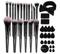 MAANGE Makeup Brush Set 38 Pcs Premium Synthetic Makeup Brushes For Foundation Powder Concealers Blush Eye shadows Make up Brushes Kits - Black