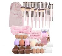 MAANGE Makeup Brush Set, 51 Pcs Makeup Tool Set Premium Synthetic Foundation Powder Concealers Eye shadows Blush Makeup Brushes(Pink)