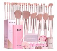 MAANGE Makeup Brush Set 51 PCS Professional Makeup Brushes for Foundation Powder Concealers Eye shadows Blending Blush Travel Make up Brush Kit (Pink)