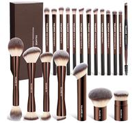 MAANGE Makeup Brushes 20Pcs with Gift Box, Aluminum Make up Brushes Double-End Multi Professional Make up Brushes Set for Blending Liquid Powder Concealer Cream Blush Buffe,CoffeeBrown
