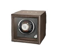 MAAOBR Watch Winder for Automatic Watches, Watch Display Case with LED Light 4 Rotating Modes, Quiet Motor Memory Foam Pad, Wooden Watch Storage Box with USB Cable(1 Gang - Brown Wood Grain+Black)