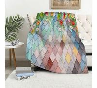 MAAPCHP Flannel Fleece Blanket Throws for Sofa Fluffy Blanket Bed Throw for Bedroom Abstract Plaid Pattern with Vintage Scottish Effects Illustration Art (3) Blanket for Bed, Couch,Car 50x60in