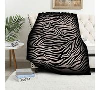 MAAPCHP Flannel Fleece Blanket Throws for Sofa Fluffy Blanket Bed Throw for Bedroom animal zebra scarf pattern black e Blanket for Bed, Couch,Car 40x50in