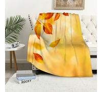 MAAPCHP Flannel Fleece Blanket Throws for Sofa Fluffy Blanket Bed Throw for Bedroom Burnt Orange,Autumn Maple Leaves Shadow on The Water with Myst Blanket for Bed, Couch,Car 60x80in