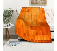 MAAPCHP Flannel Fleece Blanket Throws for Sofa Fluffy Blanket Bed Throw for Bedroom Burnt Orange Set,Triangle Mosaic Shaded Shapes and Patterns Abstract Dig Blanket for Bed, Couch,Car 50x60in