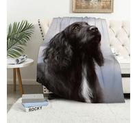MAAPCHP Flannel Fleece Blanket Throws for Sofa Fluffy Blanket Bed Throw for Bedroom Cocker Spaniel Dog Portrait Painting Animal Artist Canine Mammal Domestic pet Blanket for Bed, Couch,Car 50x60in