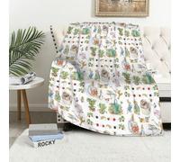 MAAPCHP Flannel Fleece Blanket Throws for Sofa Fluffy Blanket Bed Throw for Bedroom Easter bunnies pattern. Cartoon style endless texture on white background. For t Blanket for Bed, Couch,Car 60x80in