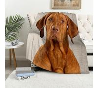 MAAPCHP Flannel Fleece Blanket Throws for Sofa Fluffy Blanket Bed Throw for Bedroom Hungarian or Magyar Vizsla isolated over cream background Blanket for Bed, Couch,Car 60x80in