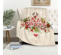 MAAPCHP Flannel Fleece Blanket Throws for Sofa Fluffy Blanket Bed Throw for Bedroom Leaf, Birds Bowknot Floral Reindeer Merry Christmas Blanket for Bed, Couch,Car 50x60in
