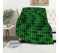 MAAPCHP Flannel Fleece Blanket Throws for Sofa Fluffy Blanket Bed Throw for Bedroom Modern background with green numbers on a black background. Programming computer Blanket for Bed, Couch,Car 30x40in