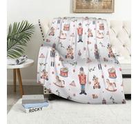 MAAPCHP Flannel Fleece Blanket Throws for Sofa Fluffy Blanket Bed Throw for Bedroom Nutcracker seamless pattern. Watercolor pattern is ideal for wrapping paper baby Blanket for Bed, Couch,Car 60x80in