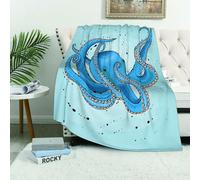 MAAPCHP Flannel Fleece Blanket Throws for Sofa Fluffy Blanket Bed Throw for Bedroom Octopus. Hand drawn vector illustration in watercolor style. Blanket for Bed, Couch,Car 60x80in
