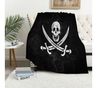 MAAPCHP Flannel Fleece Blanket Throws for Sofa Fluffy Blanket Bed Throw for Bedroom Pirate flag and wall background Blanket for Bed, Couch,Car 40x50in
