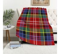 MAAPCHP Flannel Fleece Blanket Throws for Sofa Fluffy Blanket Bed Throw for Bedroom Red Plaid, Scottish Skirt Pattern Traditional Scottish Pattern Motifs AST Blanket for Bed, Couch,Car 60x80in