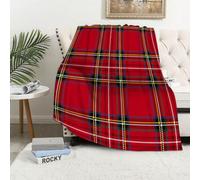 MAAPCHP Flannel Fleece Blanket Throws for Sofa Fluffy Blanket Bed Throw for Bedroom Red plaid, Western European culture inspired by abstract tartan motif d Blanket for Bed, Couch,Car 60x80in