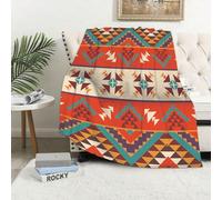 MAAPCHP Flannel Fleece Blanket Throws for Sofa Fluffy Blanket Bed Throw for Bedroom Seamless colorful aztec pattern Blanket for Bed, Couch,Car 50x60in