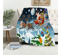 MAAPCHP Flannel Fleece Blanket Throws for Sofa Fluffy Blanket Bed Throw for Bedroom The christmas - Santa Claus - illustration Blanket for Bed, Couch,Car 60x80in