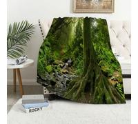 MAAPCHP Flannel Fleece Blanket Throws for Sofa Fluffy Blanket Bed Throw for Bedroom Tropical jungle with river Blanket for Bed, Couch,Car 50x60in