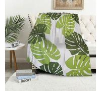MAAPCHP Flannel Fleece Blanket Throws for Sofa Fluffy Blanket Bed Throw for Bedroom Tropical seamless pattern with exotic palm leaves. Tropical monstera. Hawaiian s Blanket for Bed, Couch,Car 40x50in