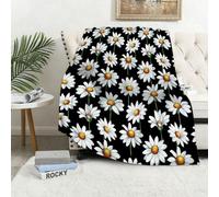 MAAPCHP Flannel Fleece Blanket Throws for Sofa Fluffy Blanket Bed Throw for Bedroom Watercolor daisy flower seamless pattern Blanket for Bed, Couch,Car 50x60in