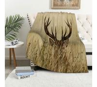 MAAPCHP Flannel Fleece Blanket Throws for Sofa Fluffy Blanket Bed Throw for Bedroom Whitetail deer fawn in the wilderness stag in rural hunting theme of ca Blanket for Bed, Couch,Car 50x60in