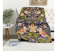 MAAPCHP Flannel Fleece Blanket Throws for Sofa Fluffy Blanket Bed Throw for Bedroom William Morris's famous Strawberry Thief pattern (1883). Blanket for Bed, Couch,Car 60x80in