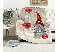 MAAPCHP Flannel Fleece Blanket Throws for Sofa Fluffy Blanket Bed Throw for Bedroom Winter Snowflakes Christmas Snow GNOME Blanket for Bed, Couch,Car 40x50in