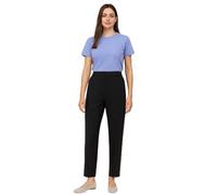 MAARAE Women's Straight Leg Trousers with Elasticated Waist - Black - UK Size 18 - Short Leg (25") - Smart Casual Office & Work Pants