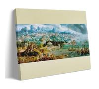 Maarten Van Heemskerck Paintings Wall Art Poster Prints Panorama with The Abduction of Helen Amidst The Wonders of The Ancient World Picture Print Wall Art Painting Canvas Artworks Gift Idea Room Aest