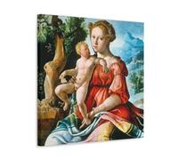Maarten Van Heemskerck Paintings Wall Art Poster Prints The Rest on The Flight Into Egypt Artworks Picture Print Wall Art Painting Canvas Gift Decor Homes Decorative Frame 16x16inch(40x40cm)