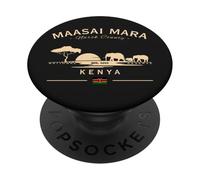 Maasai Mara Elephants National Reserve Kenya Flag Safari PopSockets Adhesive PopGrip